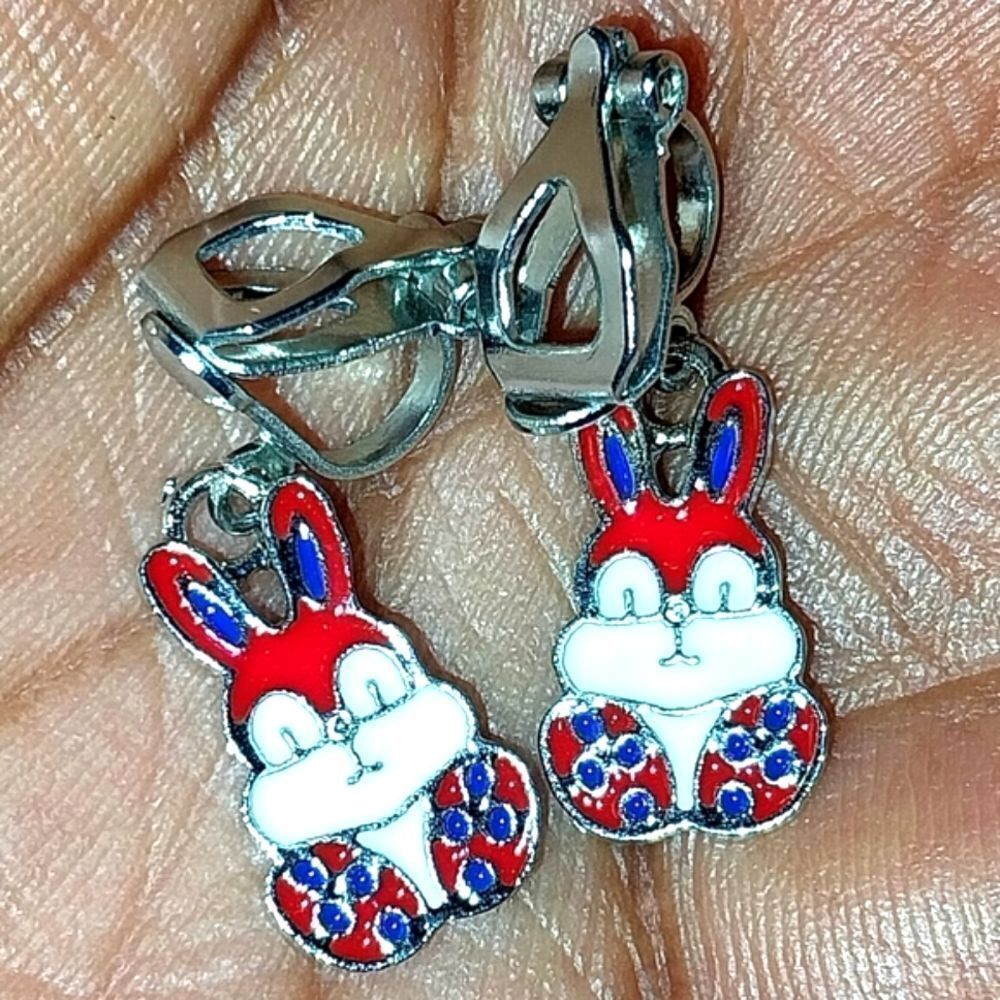 Bunny Super Cute Kid's Fashion Clip-on Earrings
